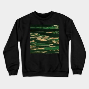 Gold Green Marble Abstract Painting Crewneck Sweatshirt